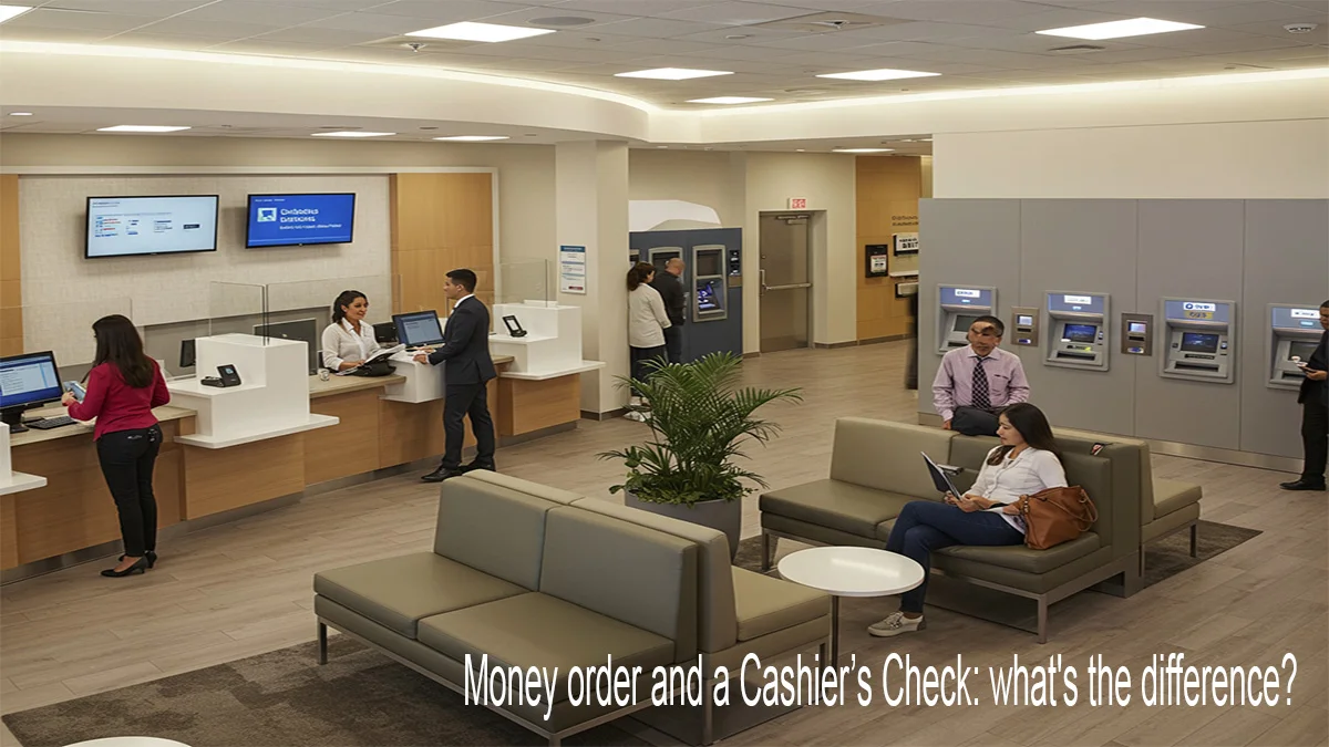 Money order and a Cashier’s Check